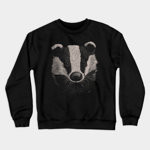 European Badger Crewneck Sweatshirt by Walking in Nature